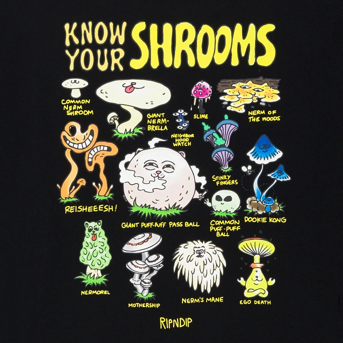 Лонгслив RIPNDIP Know Ur Shrooms Long Sleeve Black