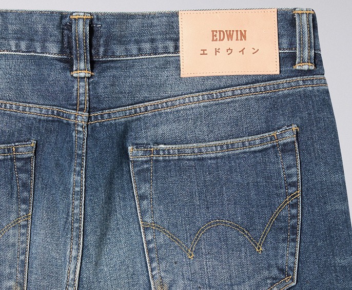 Мужские джинсы Edwin ED-80 Slim Tapered Jeans Yoshiko Left Hand Denim - Naoki Wash