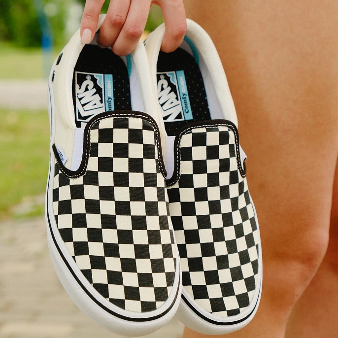 Кеды унисекс Vans Comfycush Slip-On Checkerboard/True White