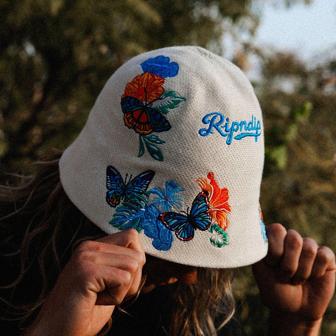 Панама RIPNDIP Los Ripndip Crochet Bucket Hat Off White